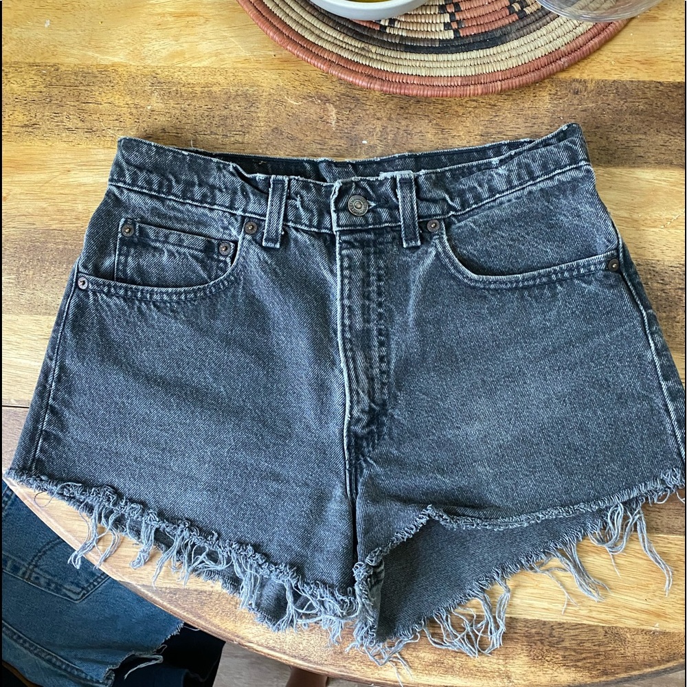 Levi’s black denim shorts
